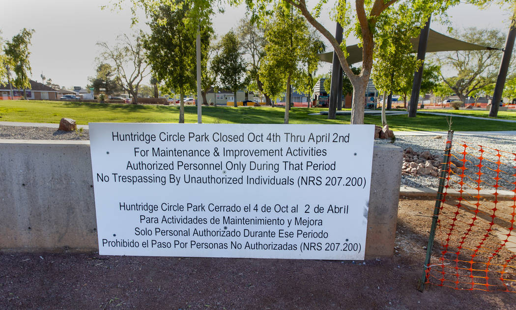 Huntridge Circle Park is closed for maintenance and improvement and has long struggled with iss ...