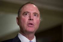 House Intelligence Committee Chairman Adam Schiff, of California, speaks after hearing Michael ...