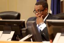 Las Vegas City Councilman Cedric Crear listens to public comment after being sworn in as Ward 5 ...