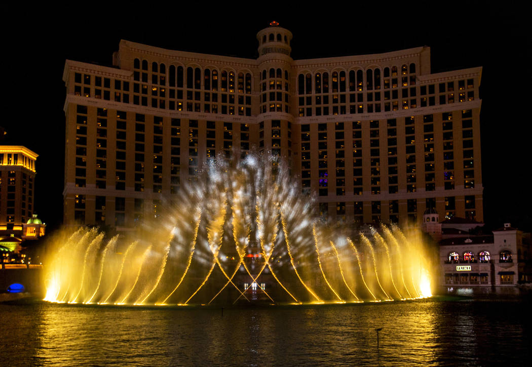 Snow falls during the debut of the new water show based on ÒGame of ThronesÓ at the B ...