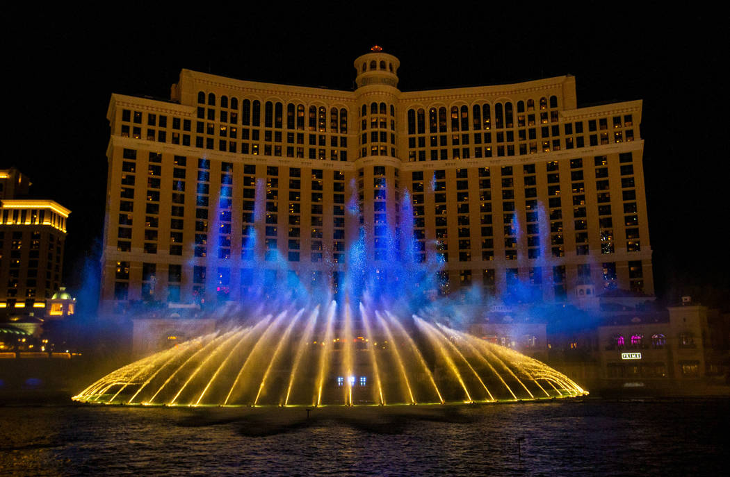 Blue flames erupt during the debut of the new water show based on ÒGame of ThronesÓ a ...