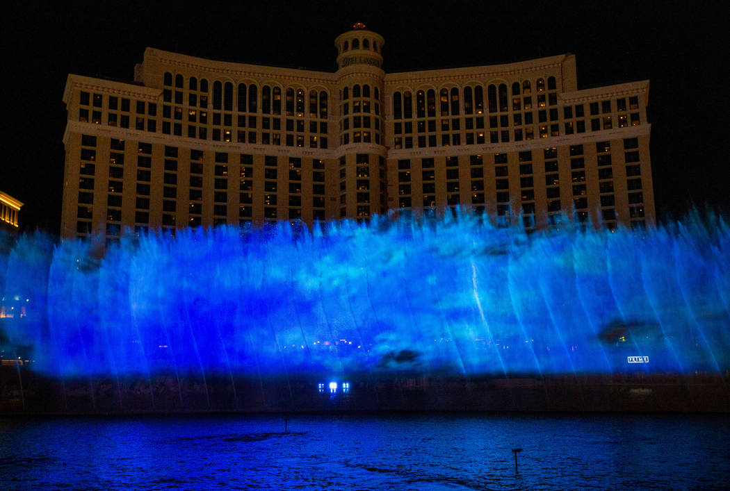 A wall of blue flames during the debut of the new water show based on ÒGame of Thrones&#xd ...