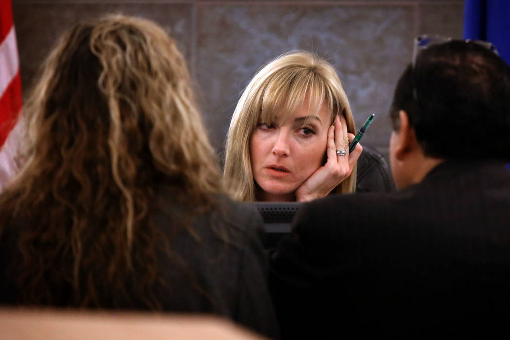 In this Feb.,13, 2013, photo, district court judge Stefany Miley listens to defense attorney Do ...