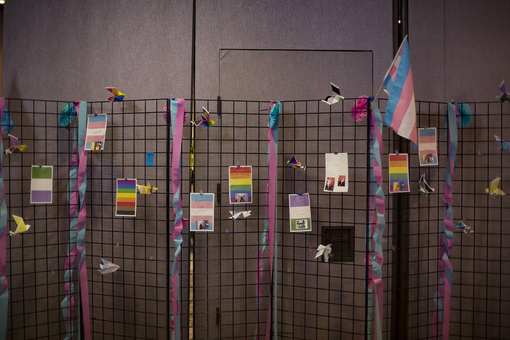 A wall where people can share milestones in their journeys being trans at the Trans Day of Visi ...