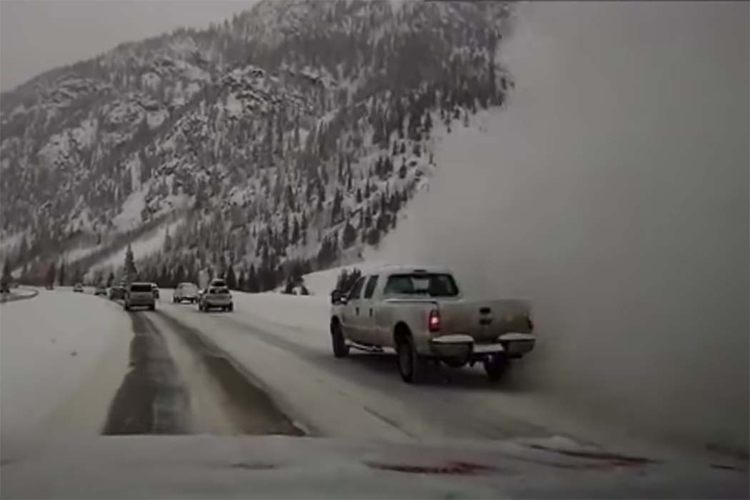 Camera captures avalanche as it sweeps across I70 in Colorado — VIDEO