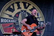 Jim Heath, Reverend Horton Heat, rocks a crowd of thousands at the Viva Las Vegas Rockabilly We ...