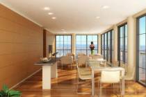 The design focus for this one-bedroom upscale condominium apartment is the expansive panorama. ...