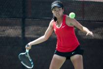 En-Pei Huang, shown in 2017, won in singles and was part of a doubles victory for UNLV on Thurs ...
