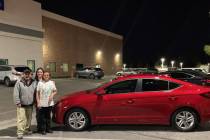 Diana Medina is seen with her parents, Daniel and Dora Medina, in front of the 2019 Elantra she ...