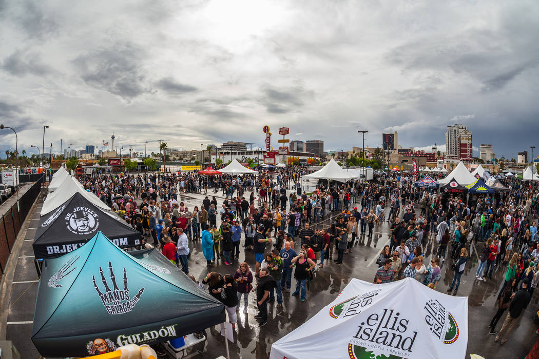 Attendees mingle during the sixth annual Great Vegas Festival of Beer April 9. (Fred Morledge/M ...