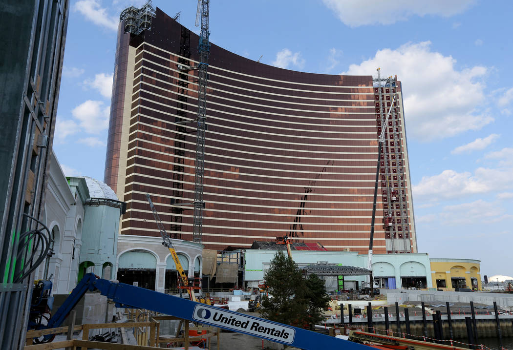 The Encore Harborwalk at Encore Boston Harbor in Everett, Mass., Friday, Aug. 24, 2018. The res ...