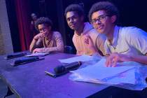 From left, Mealkyas Futsun, Nebil Dawood and Miftah Said during a practice session for the Afri ...