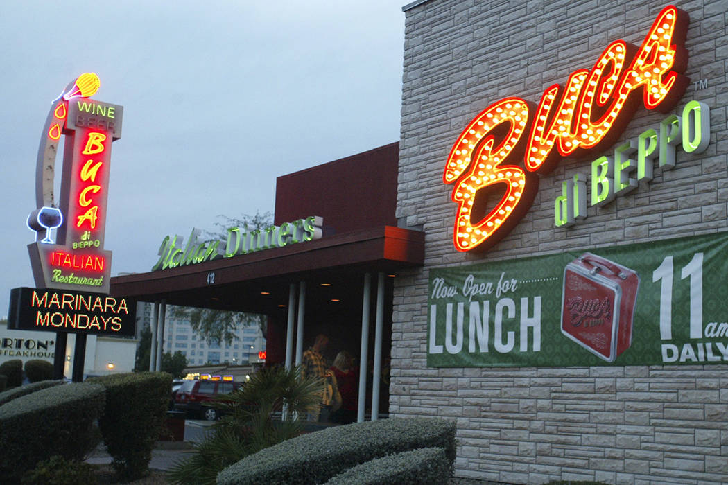 Buca di Beppo at 412 E. Flaming Road in Las Vegas (Las Vegas Review-Journal, File)