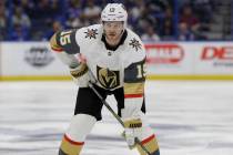 Vegas Golden Knights defenseman Jon Merrill during the third period of an NHL hockey game again ...