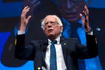 Presidential candidate Sen. Bernie Sanders of Vermont, speaks during the We the People Membersh ...