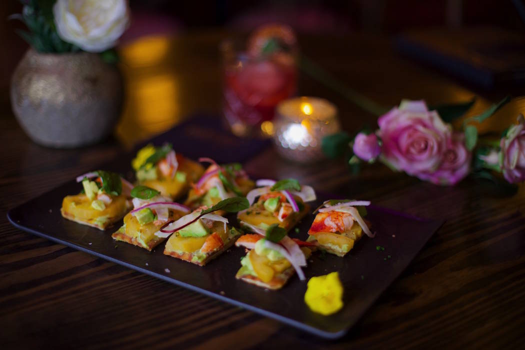 Lobster flat bread at Vanderpump Cocktail Garden at Caesars Palace. (Caesars Entertainment)