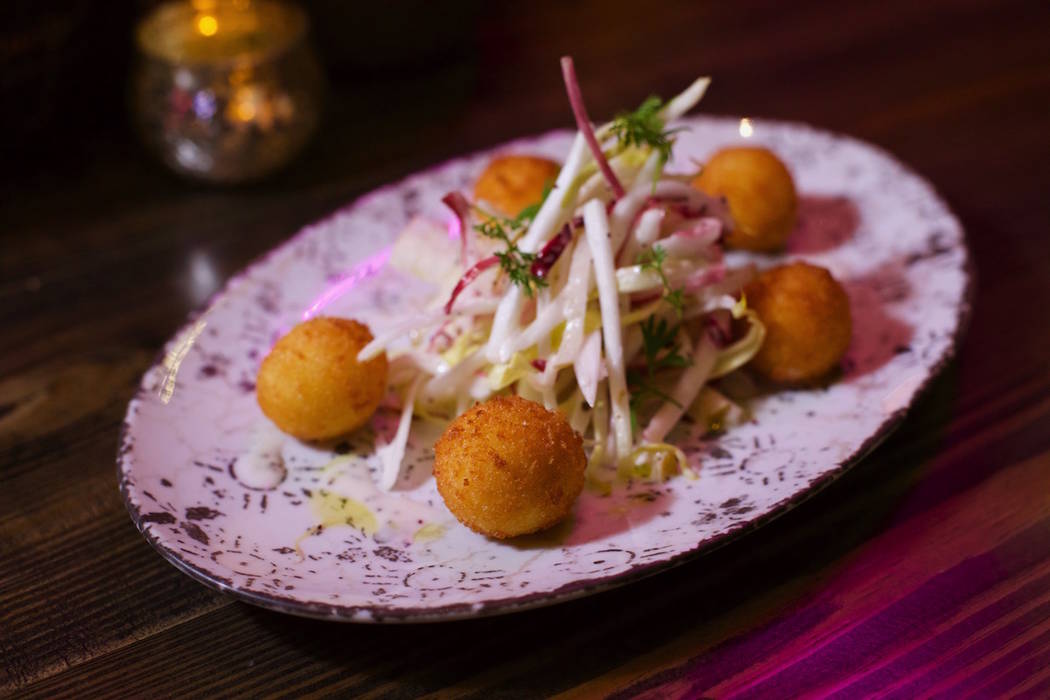 The goat cheese balls at Vanderpump Cocktail Garden at Caesars Palace. (Caesars Entertainment)