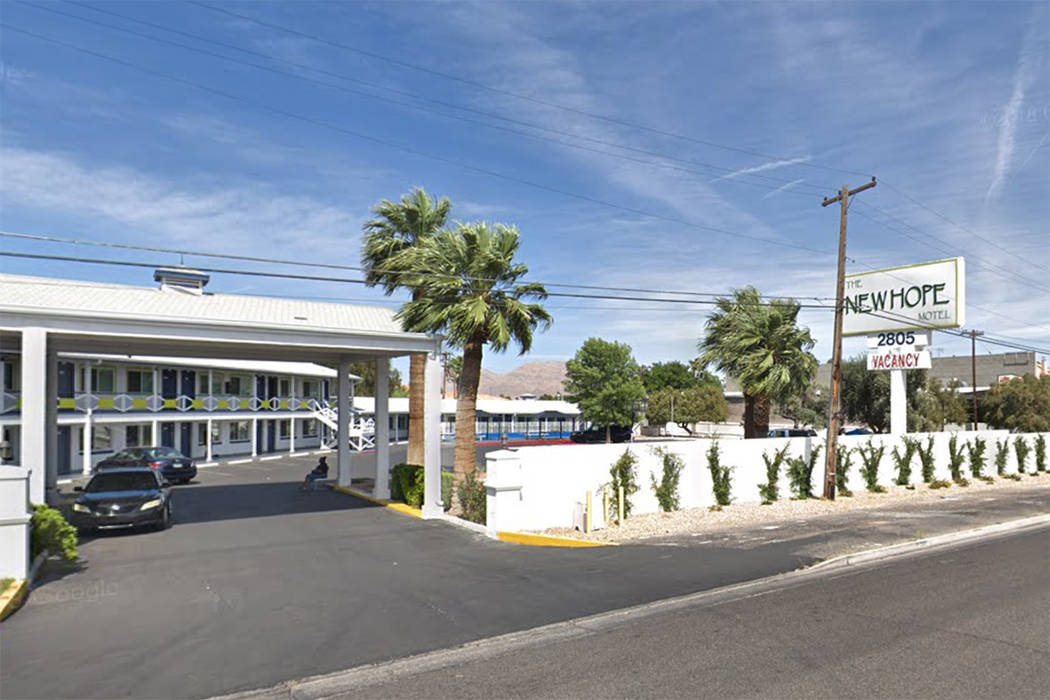 The New Hope Motel at 2805 Fremont St. in Las Vegas is seen in a screenshot. (Google)