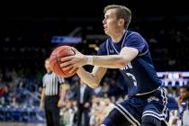 Mount St. Mary's Jonah Antonio (3) shoots a three-pointer during the second half of an NCAA col ...