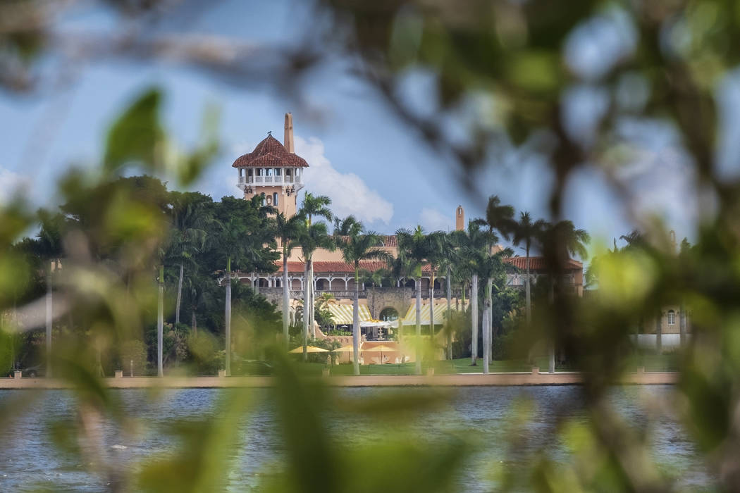 FILE - This Nov. 23, 2018 file photo shows President Donald Trump's Mar-a-Lago estate behind ma ...