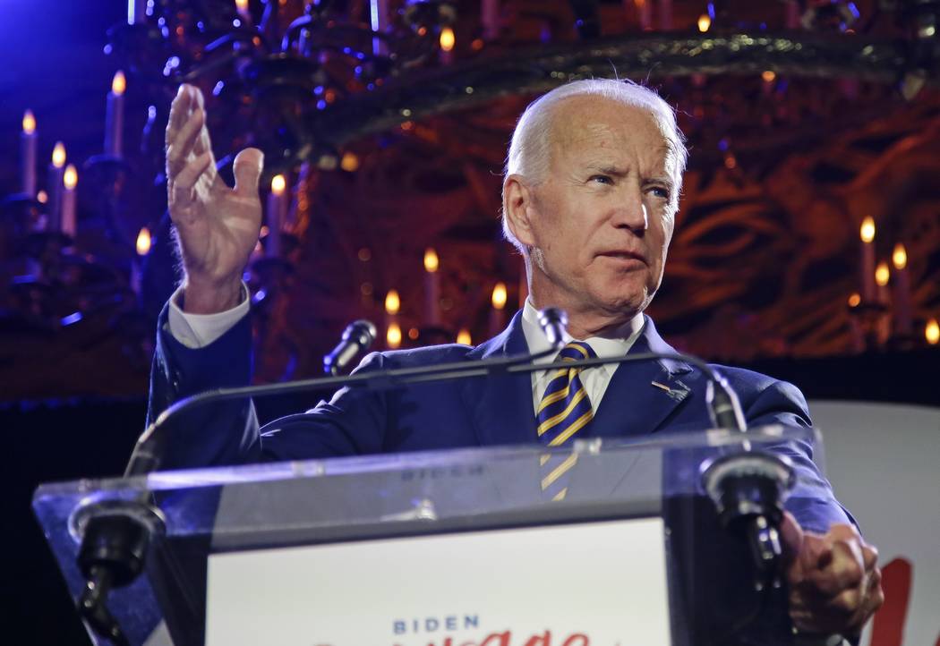 Former Vice President Joe Biden speaks at the Biden Courage Awards Tuesday, March 26, 2019, in ...