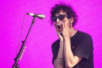 FILE - In this July 8, 2016 file photo, Matthew Healy of The 1975 performs at Wireless Festival ...