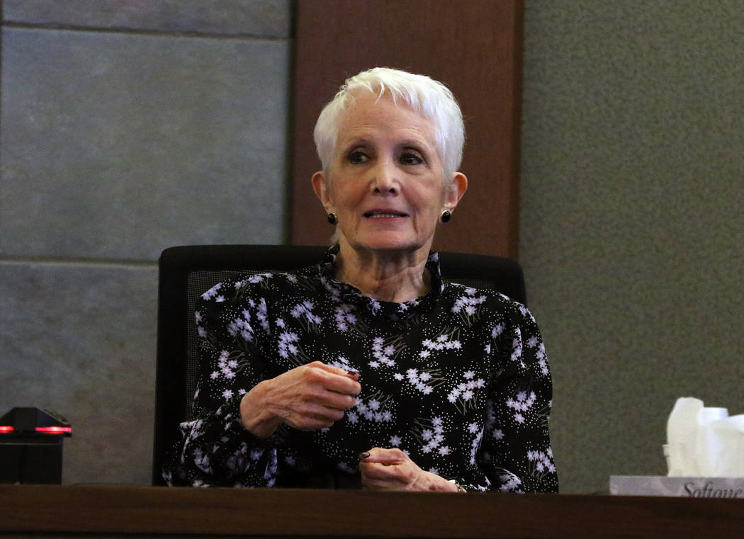 Former U.S. senator Harry Reid's wife Landra Gould testifies in Reid's civil trial at the Regio ...