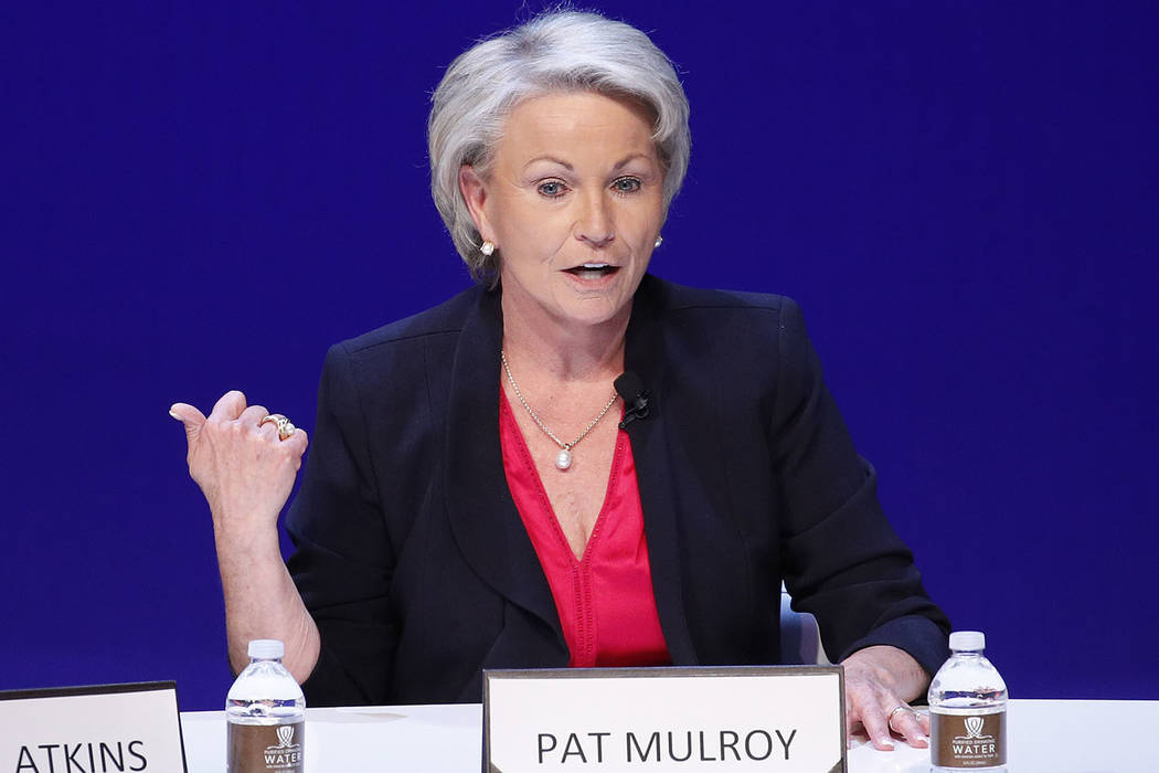 FILE- In this May 14, 2018, file photo, Pat Mulroy speaks during a women's forum at the Wynn ho ...