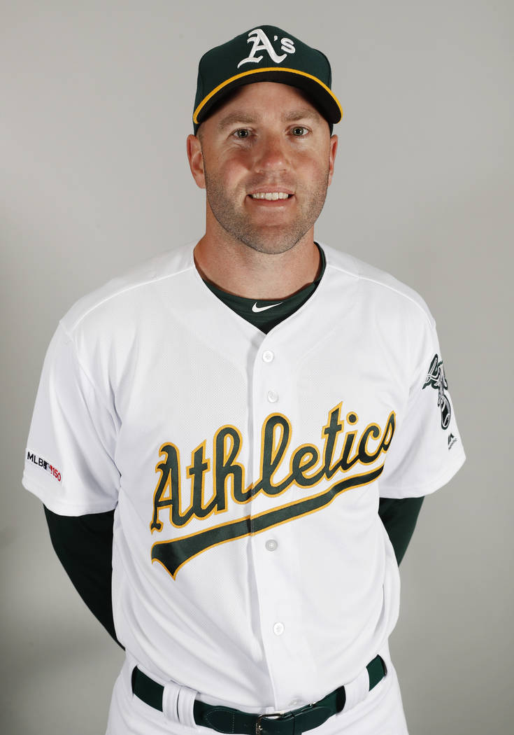 This is a 2019 photo of Eric Campbell of the Oakland Athletics baseball team. This image reflec ...