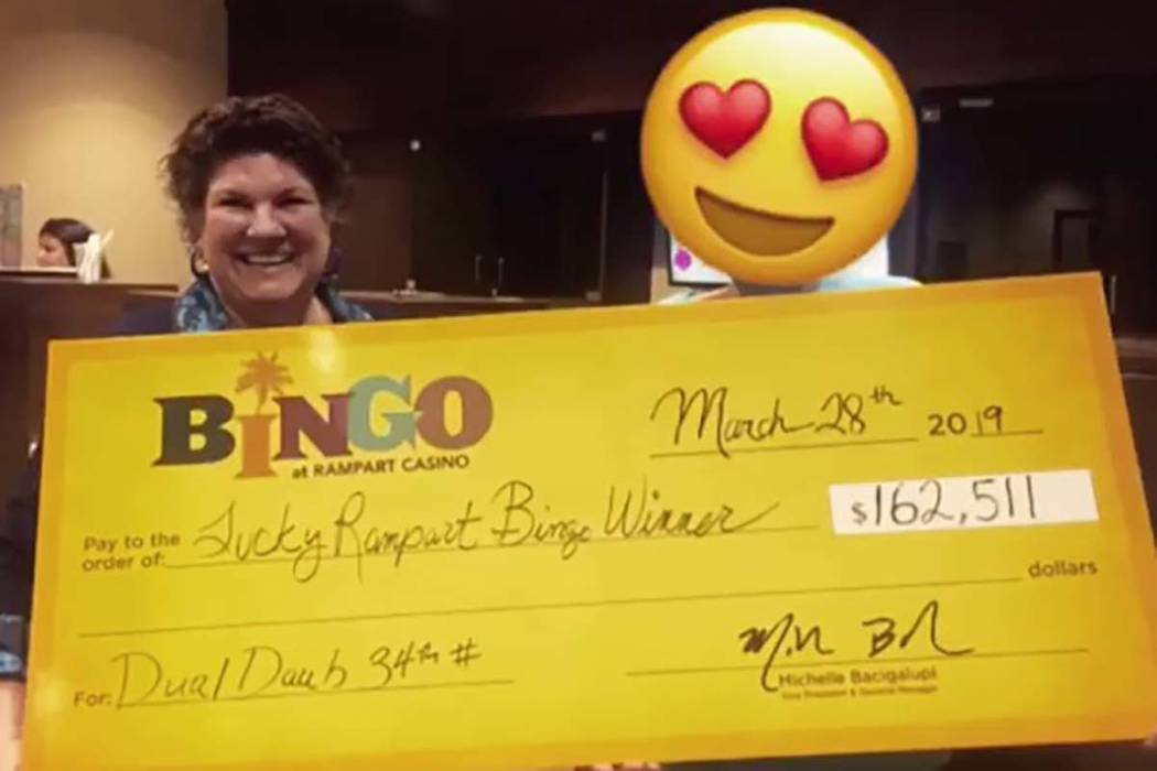 One lucky bingo winner took home a check for $162,511 on March 28, 2019. (Rampart Casino Facebook)