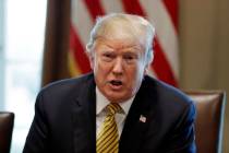 President Donald Trump speaks during the White House Opportunity and Revitalization Council mee ...