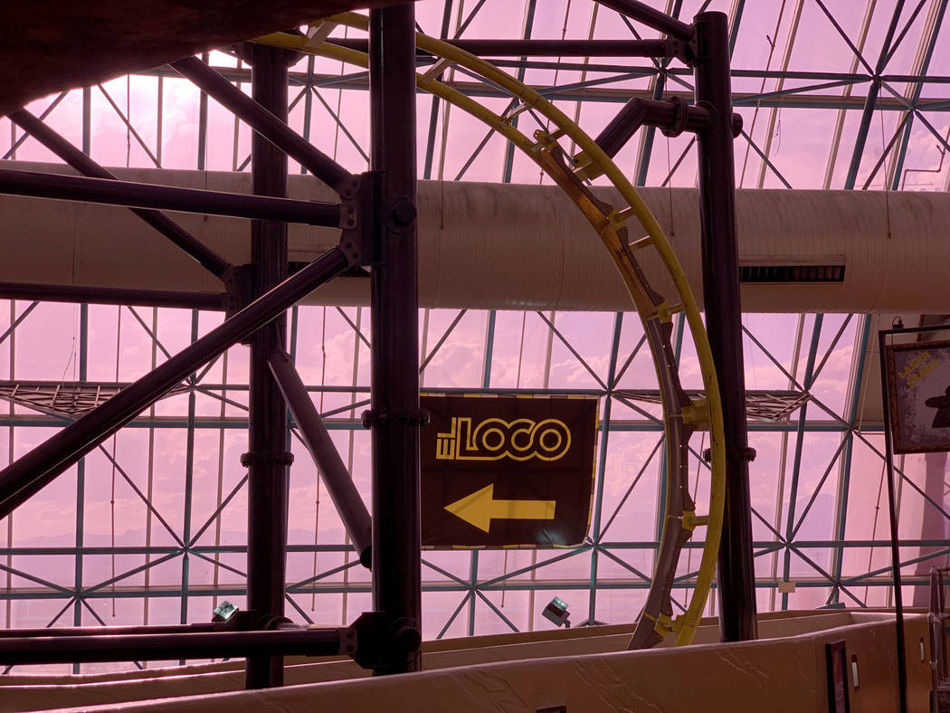 The closed El Loco roller coaster in Circus Circus Adventuredome in Las Vegas Thursday, April 4 ...