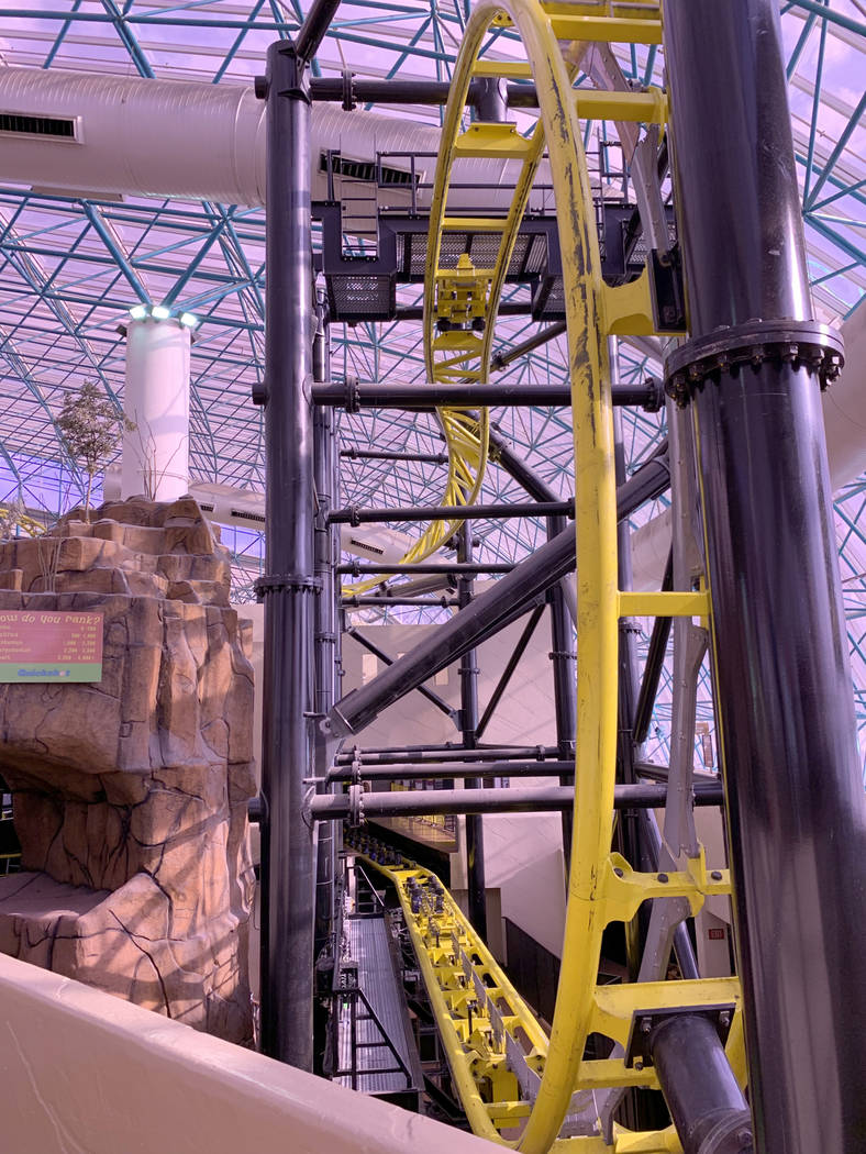 The closed El Loco roller coaster in Circus Circus Adventuredome in Las Vegas Thursday, April 4 ...