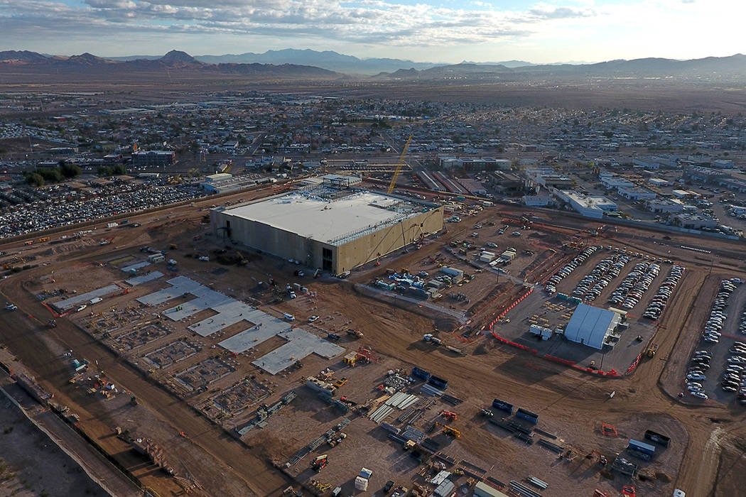 Aerial view of the Google Data Center under construction in Henderson, Nevada on Monday, March ...