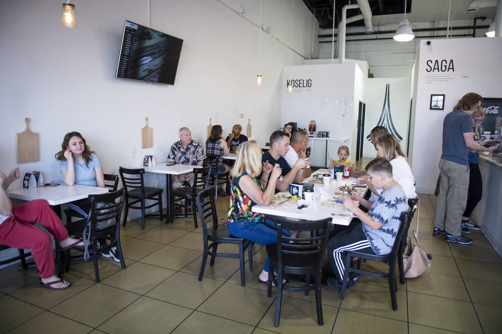 Customers eat at Saga Pastry + Sandwich in Las Vegas, Sunday, April 7, 2019. (Caroline Brehman/ ...