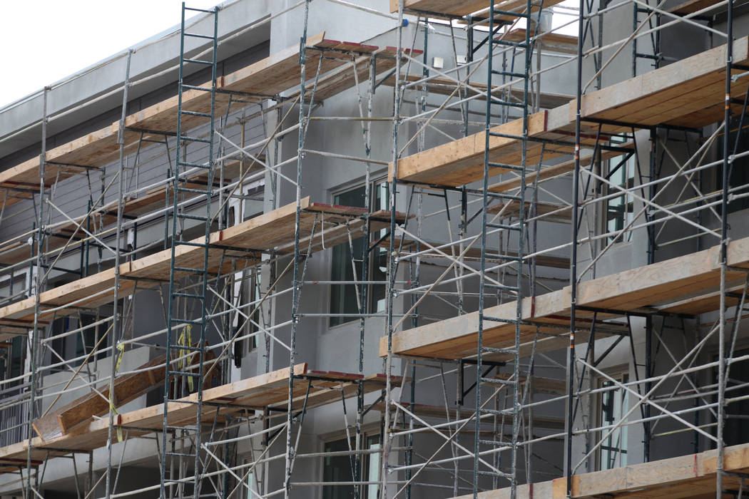 The Tanager Luxury Apartments under construction at the intersection of Sahara Avenue and Pavil ...