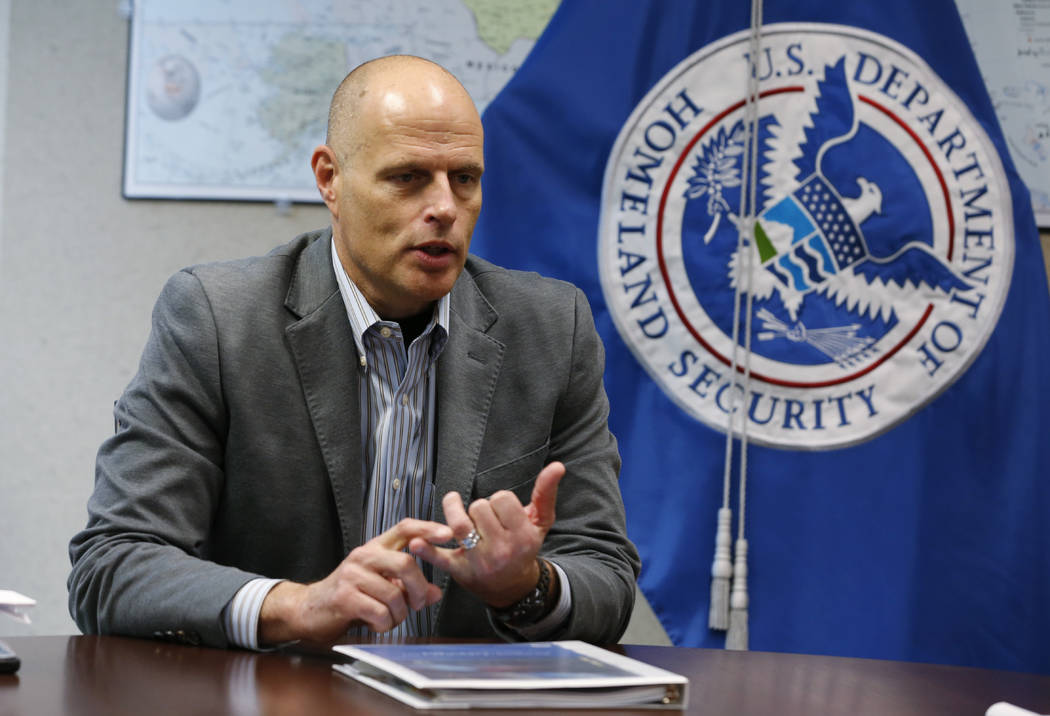 Acting ICE director Ron Vitiello gestures during a Nov. 9, 2018, interview in Richmond, Va. The ...