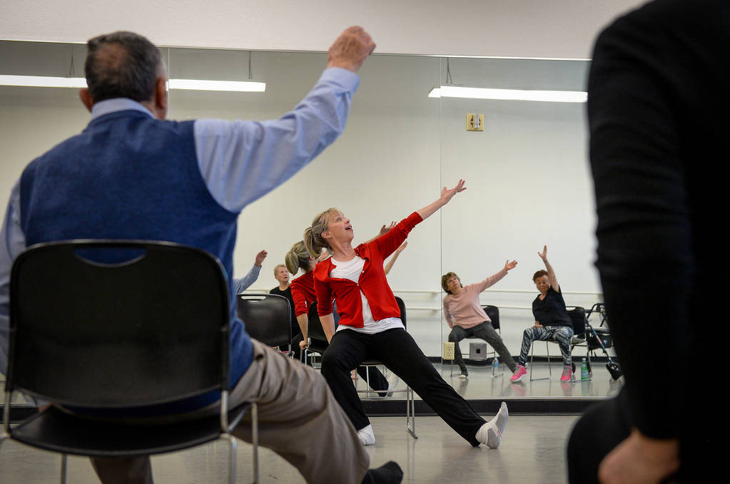 Pamela Lappen leads a ballet class for individuals with Parkinson's disease at the Nevada Balle ...
