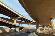 Various Spaghetti Bowl freeway ramps will see closures over much of this week. (Mick Akers/Las ...