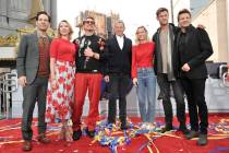 "Avengers: Endgame" cast members, Paul Rudd, from left, Scarlett Johansson, Robert Do ...