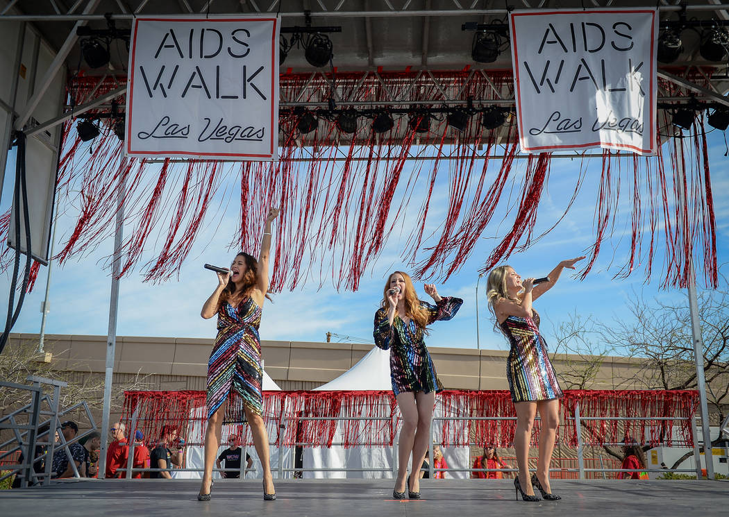 Musical group Lady Luck performs on stage at the 29th Annual AIDS Walk Las Vegas at Town Square ...