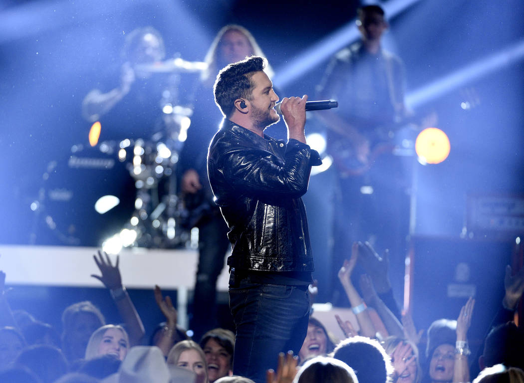Luke Bryan performs "Knockin' Boots" at the 54th annual Academy of Country Music Awar ...