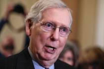 Senate Majority Leader Mitch McConnell, R-Ky., speaks to reporters Jan. 29, 2019, at the Capito ...