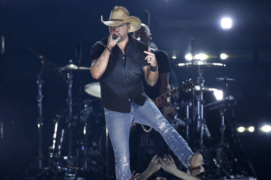 Jason Aldean, winner of the Dick Clark artist of the decade award, performs at the 54th annual ...