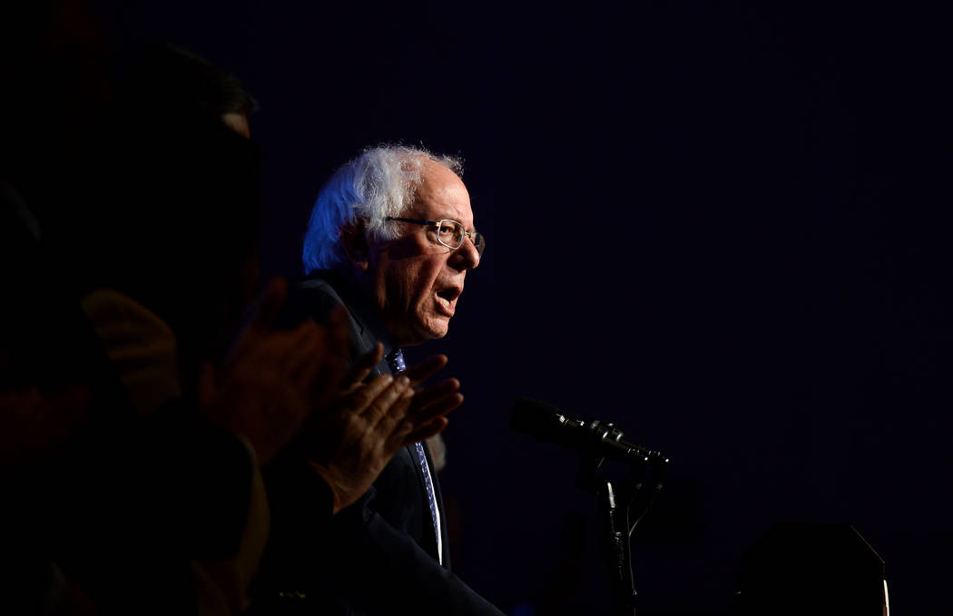 Democratic presidential candidate Sen.ÊBernieÊSanders, I-Vt., speaks at the Internati ...