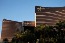 This June 17, 2014, file photo shows the Wynn Las Vegas and Encore resorts in Las Vegas. (John ...