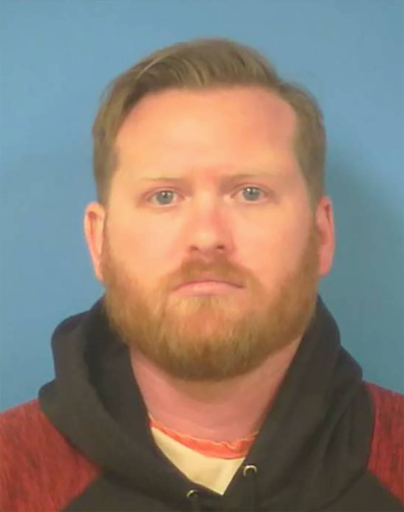 Pahrump resident Caleb Hill, 29, was arrested on a child abuse charge after students and a form ...