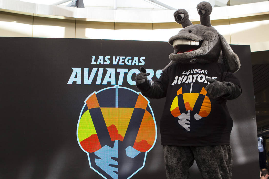 Cosmo wears a shirt with the new logo and name of Las Vegas' Triple-A baseball team, Las Vegas ...