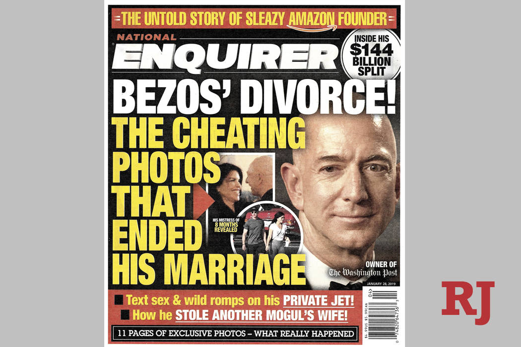 This image shows the front page of the Jan. 28, 2019, edition of the National Enquirer featurin ...
