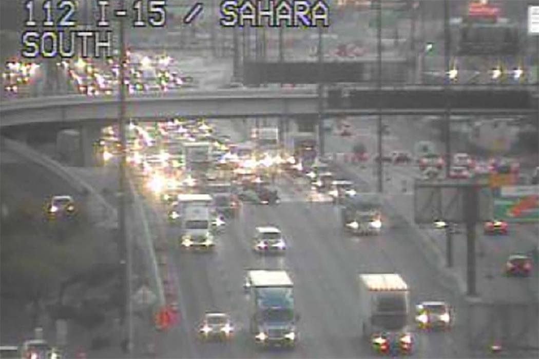Rollover crash on Interstate 15 near Sahara Avenue in Las Vegas (Fast Cameras)